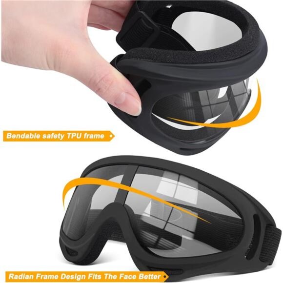 Motorcycle Goggles ATV Dirt Bike Ski Snowboard UV Protection Windproof Riding - Picture 5 of 7
